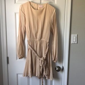 Pink Lily ivory dress with matching braided belt.